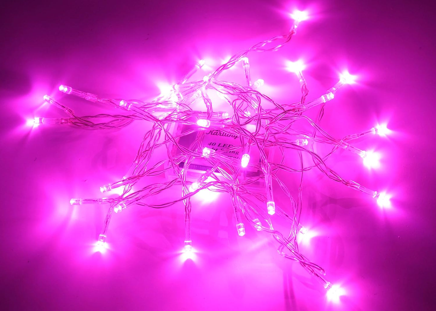 Battery Operated Pink 40 LED Fairy Light String Wedding Party Xmas Christmas Valentines Day Decorations(Pink)