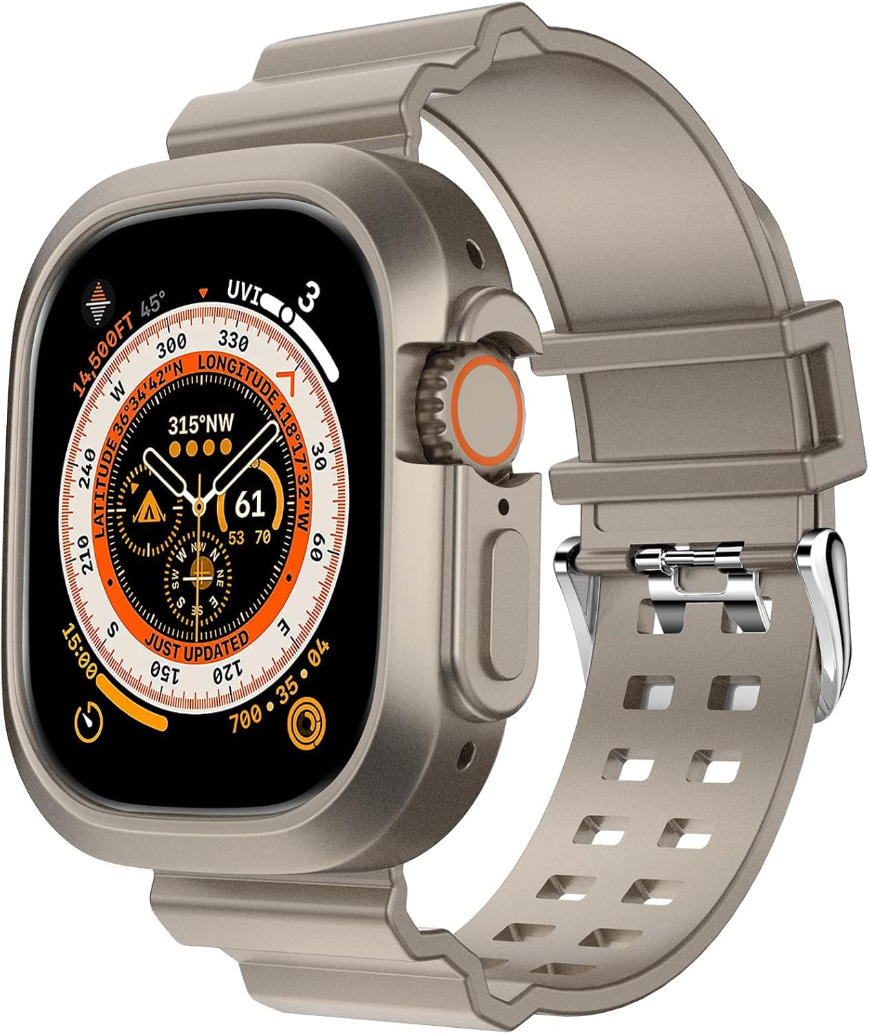 Compatible for Clear Apple Watch Band with Bumper Case, Women Men Glitter Bling TPU Sport Strap for Iwatch SE Ultra Series 10 9 8 7 6 5 4 3 2 1