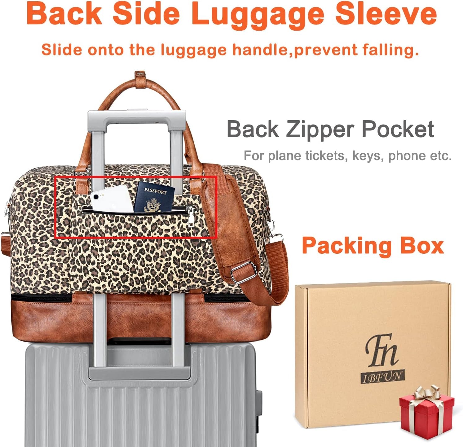 Weekender Bags for Women, 21" Weekender Travel Bag, Travel Duffle Bag with Shoe Compartment Carry on Overnight Duffel Bag for Weekend Travel Business Trip, 3PCS