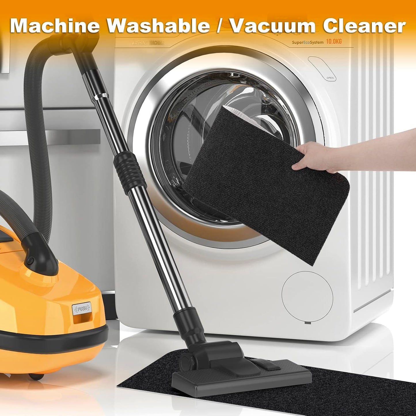 8X30In 15PCS Non-Slip Stair Treads Carpet, Self-Adhesive Stair Treads for Wooden Steps, Indoor Safety Staircase Step Treads, anti Slip Stair Runner Mats for Elders, Kids and Dogs (Black)