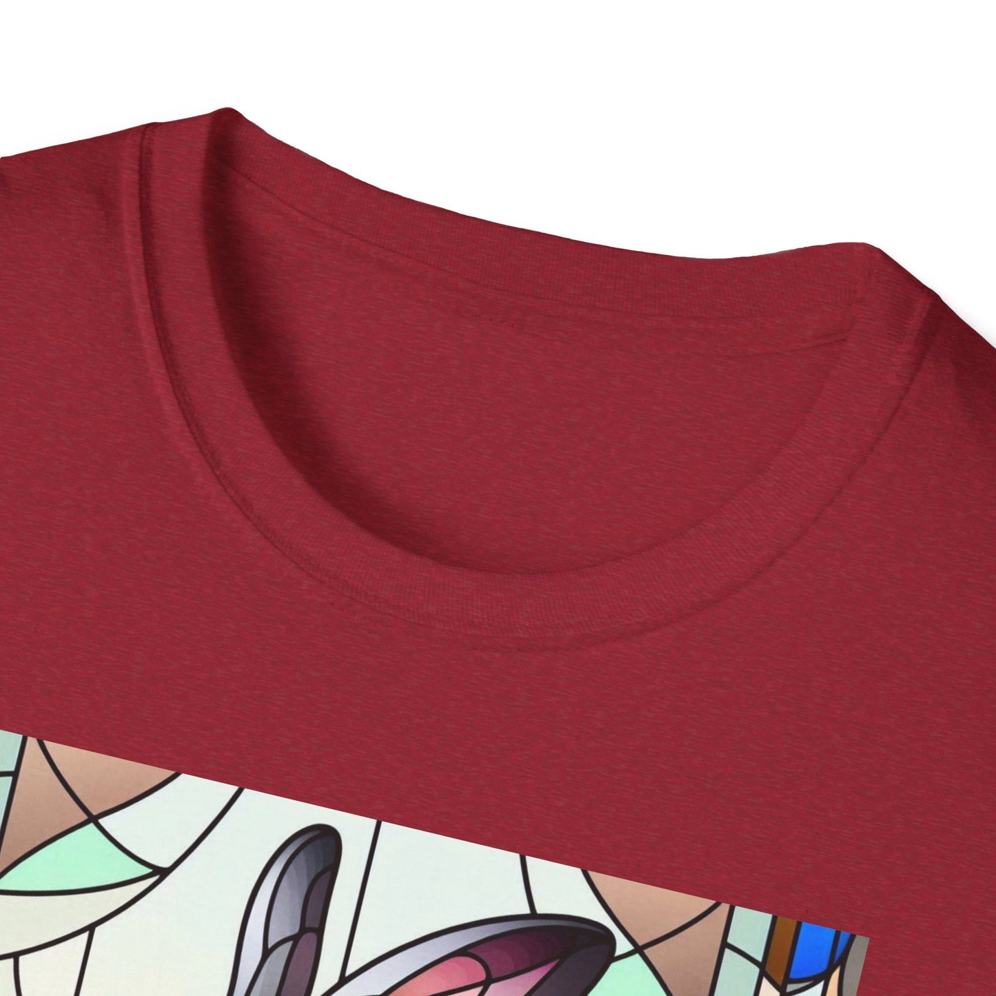 Flemish Giant Rabbit Animal Stained Glass Design Unisex Softstyle T-Shirt