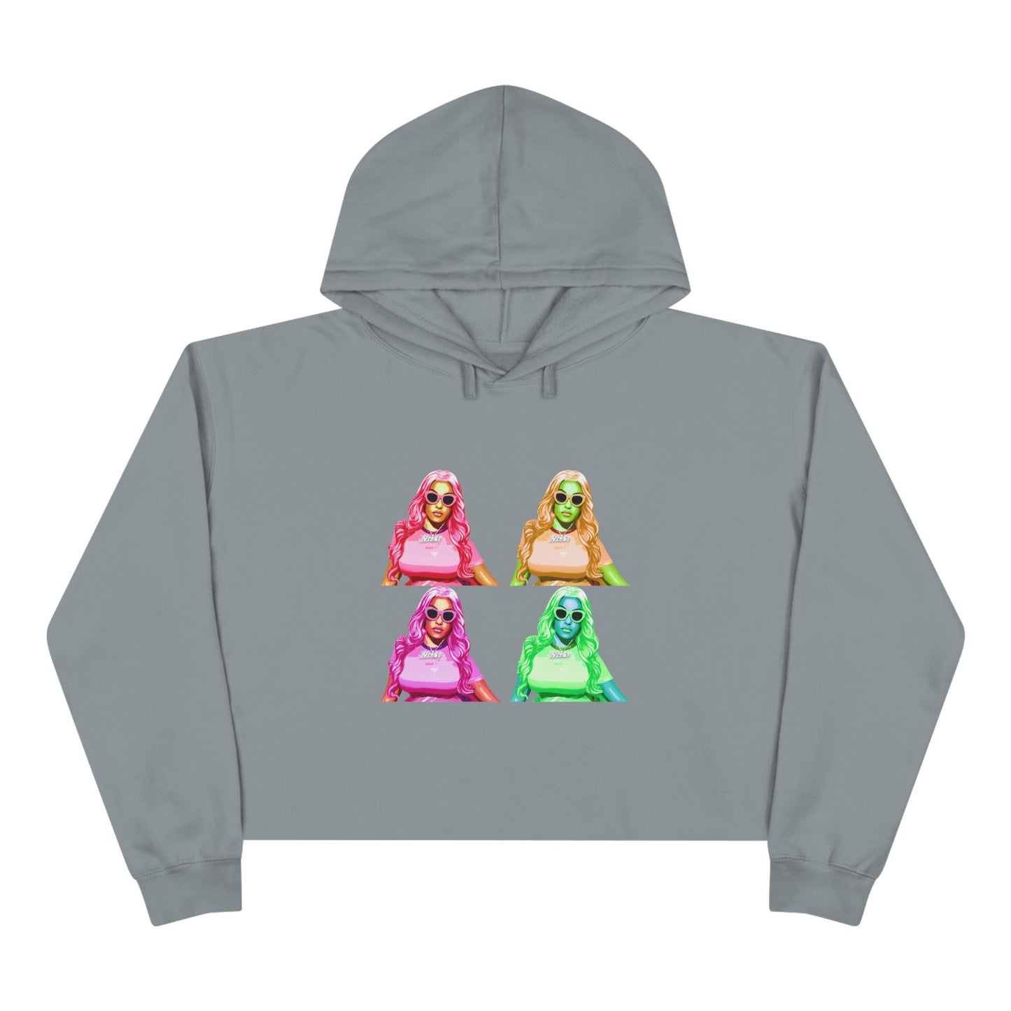 Nicki Minaj HIP HOP Bussin' Boujee CEO Clout Dank Delulu Andy Warhol Style Pop Art Crop Hoodie