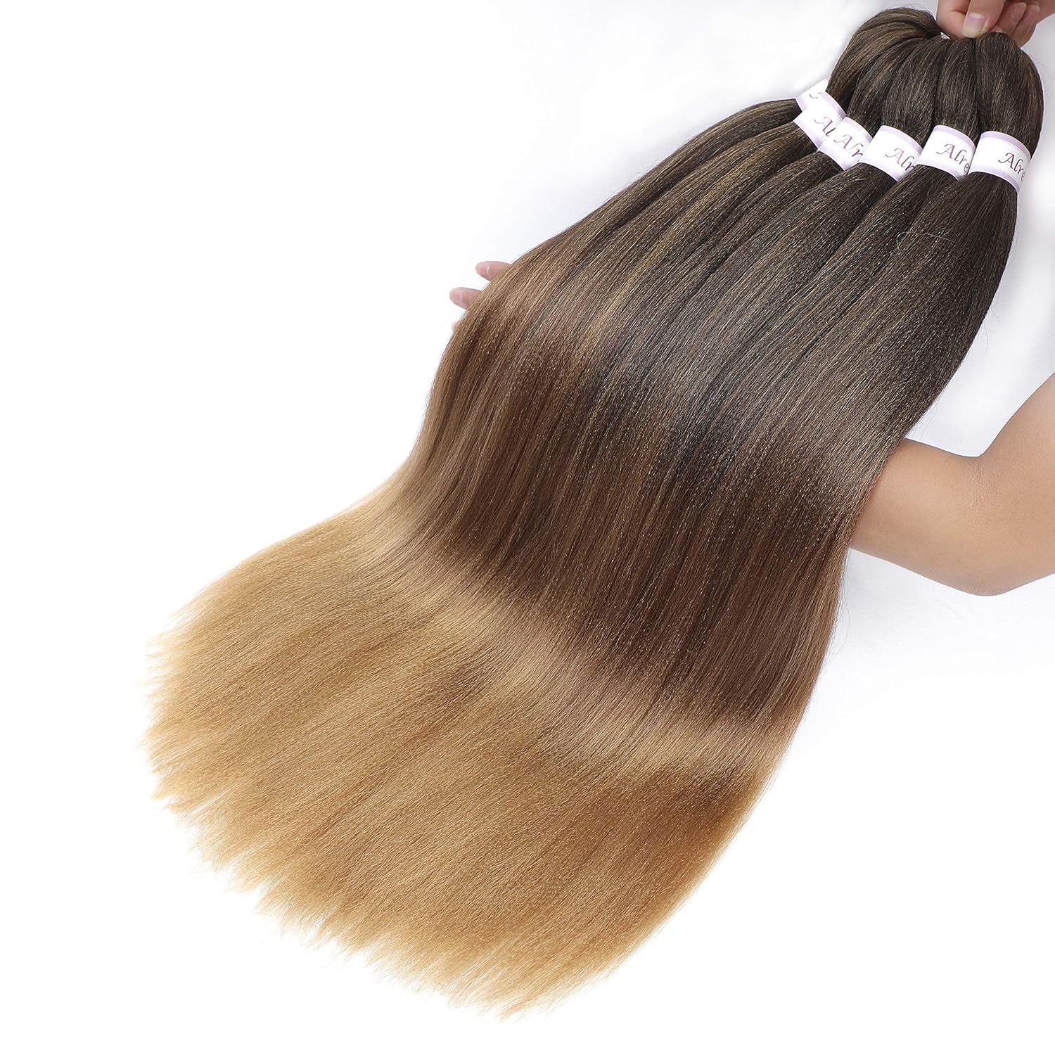 Pre Stretched Braiding Hair Long Braid 30 Inch 8 Packs Professional Braiding Hair Extensions Synthetic Crochet Twist Braids (30 Inch, 1B/30/27)