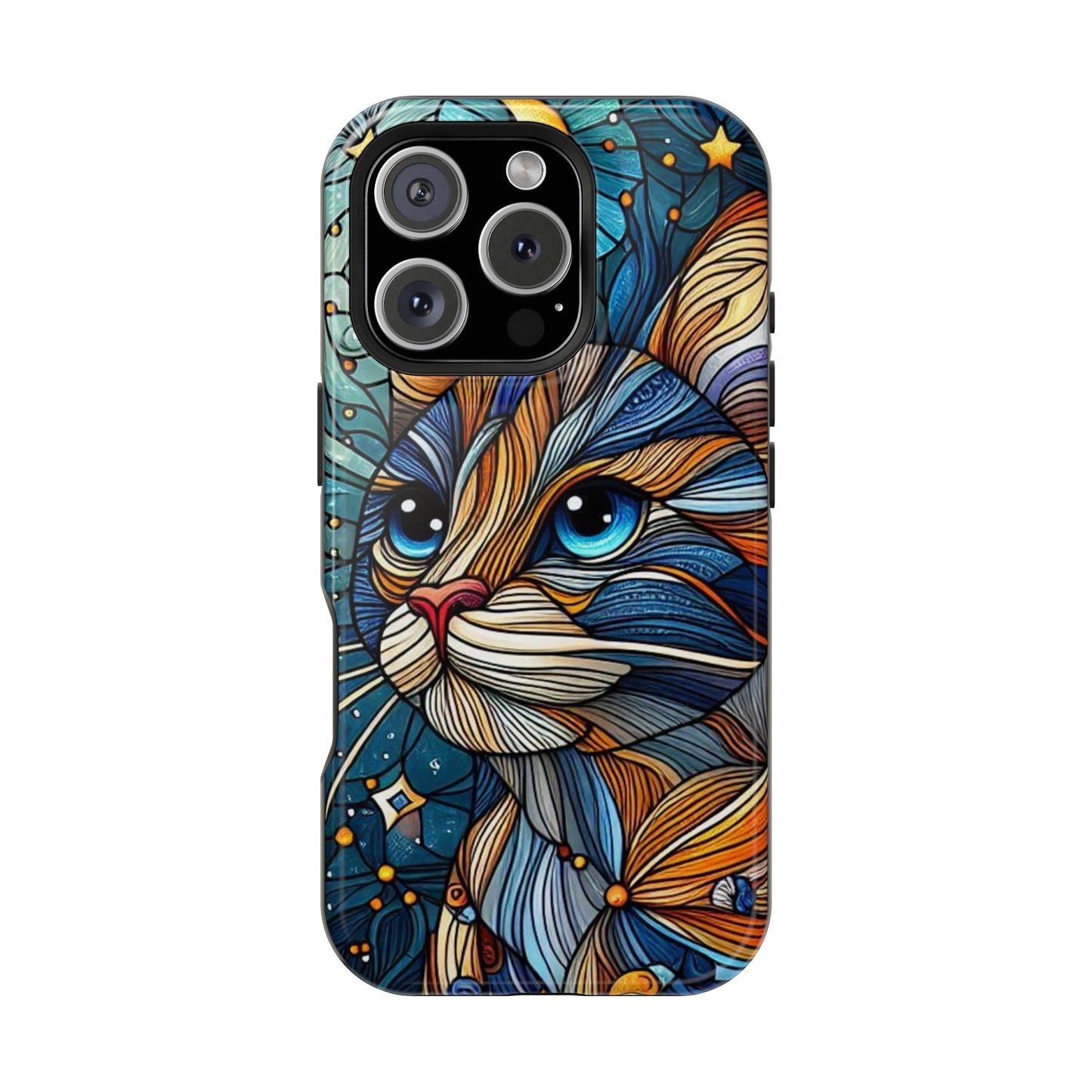 Cat-Stained Glass Magnetic Tough Cases