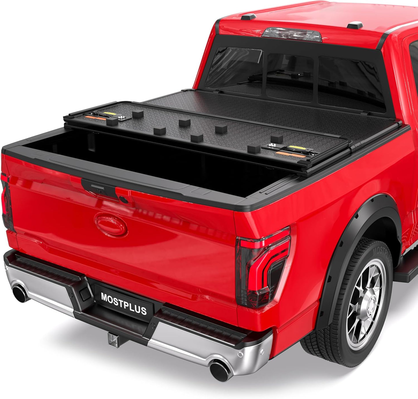 Quad Fold Hard Truck Bed Tonneau Cover Compatible with 2009-2014 Ford F150 F-150 (Excl. Raptor Series) Styleside 5.5 FT-66 Inch Aluminum Bed