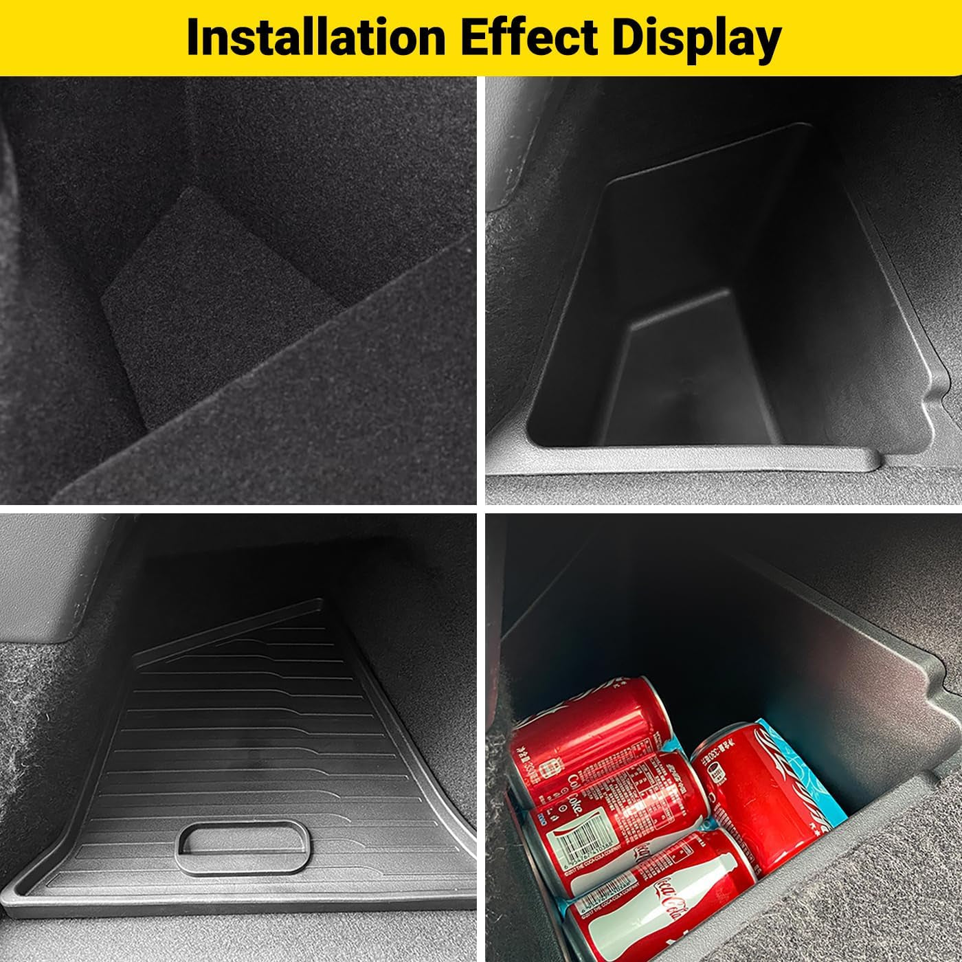 Model Y 5 Seater Rear Trunk Storage Bins with Lids 2 PCS Model Y Rear Trunk Storage Box TPE Waterproof Trunk Organizer Interior Accessories for Tesla Model Y 5 Seater 2020-2024-(Non 7 Seater)