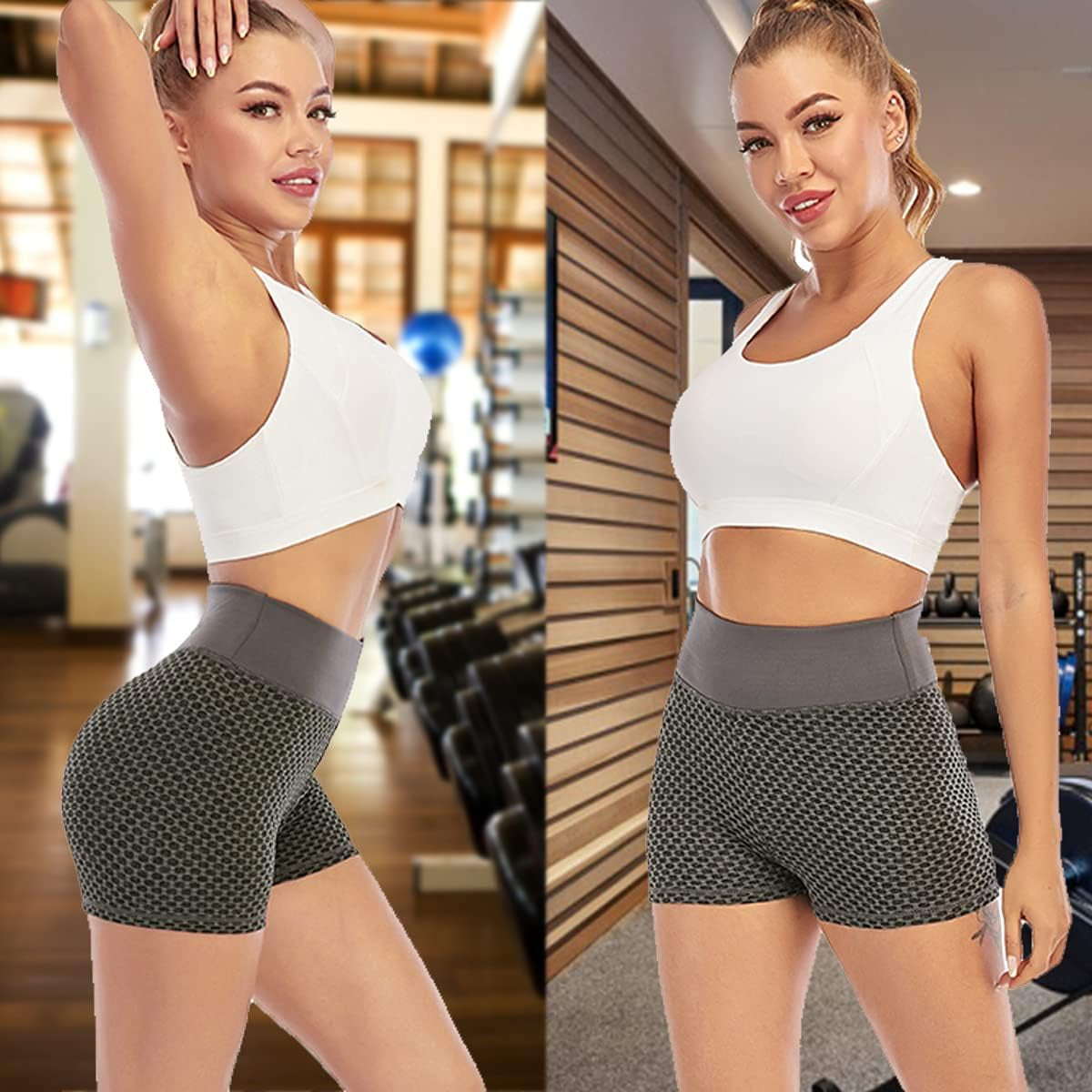 Women'S Butt Lifting Yoga Shorts High Waisted Ruched Booty Shorts Gym Workout Hot Pants