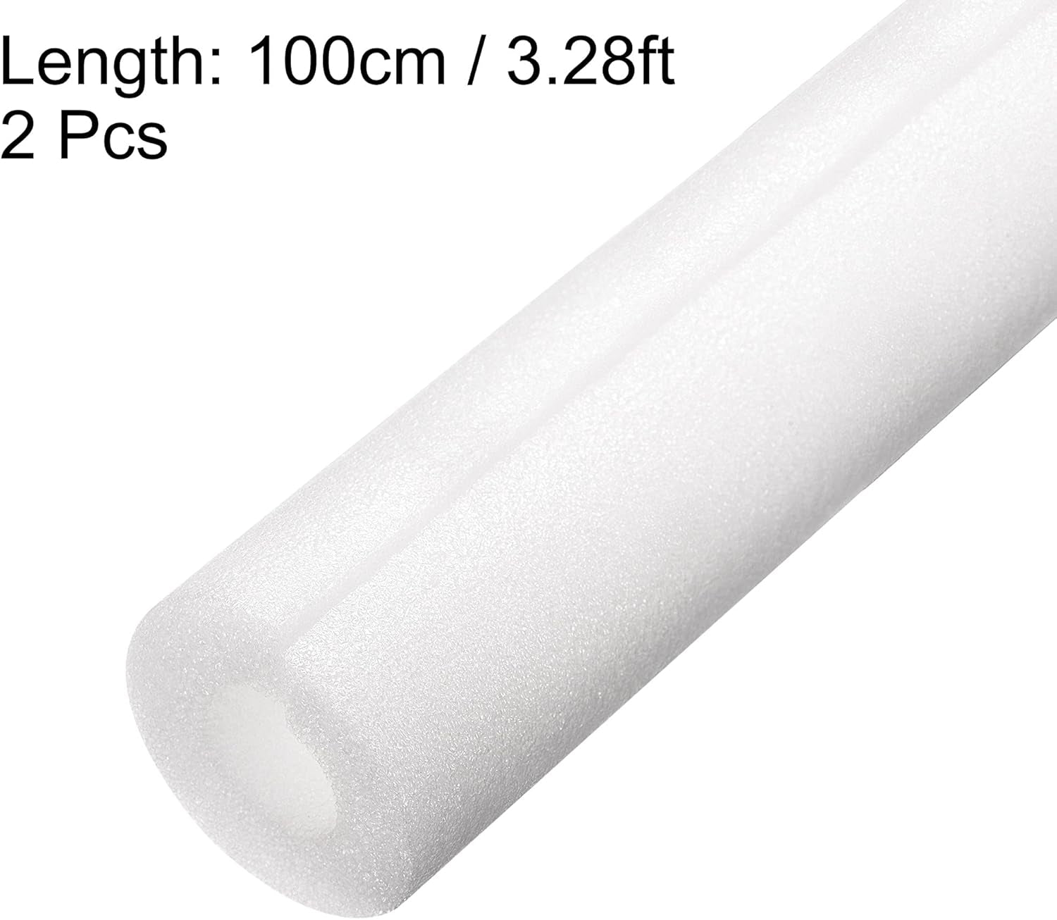 Foam Tube Pipe Insulation Freeze Protection Cover 3.28 Ft Length 1.18In ID 2.36In OD Pipe Insulation Kits White 2 Pack