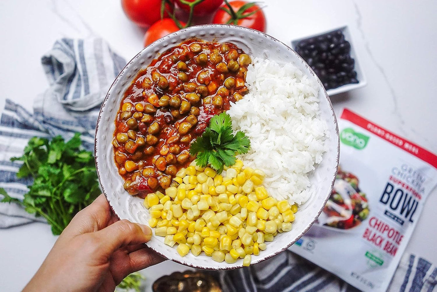 Life'S Foods Plant Based Ready Meal - Green Chickpea Superfood Bowl Heat and Eat Microwaved Cooked Bowl | Product of the USA (Chipotle & Black Bean, Pack of 6)