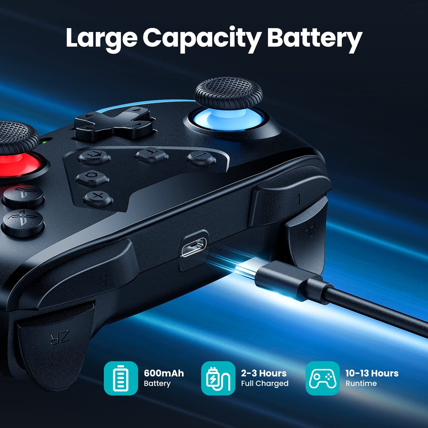 Switch Controllers Compatible with Switch/Lite/Oled, Programming Wireless Pro Controller with Motion Control, Vibration, Wake-Up, Turbo, Screenshot