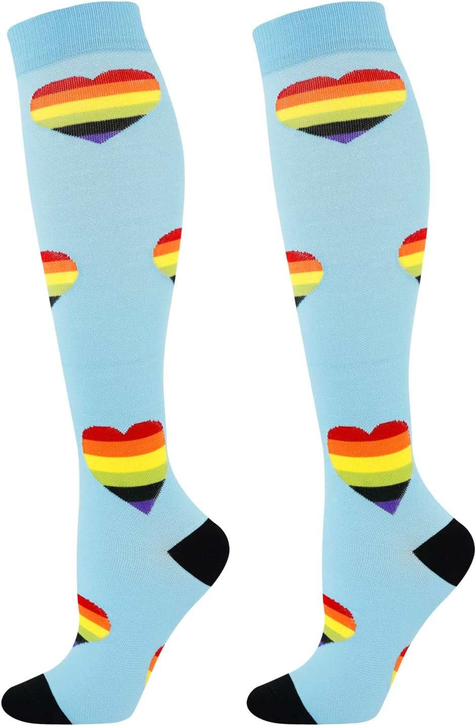 Junely Compression Socks for Women Knee High Festival Socks for Running Work Support Nurses Pregnancy Travel