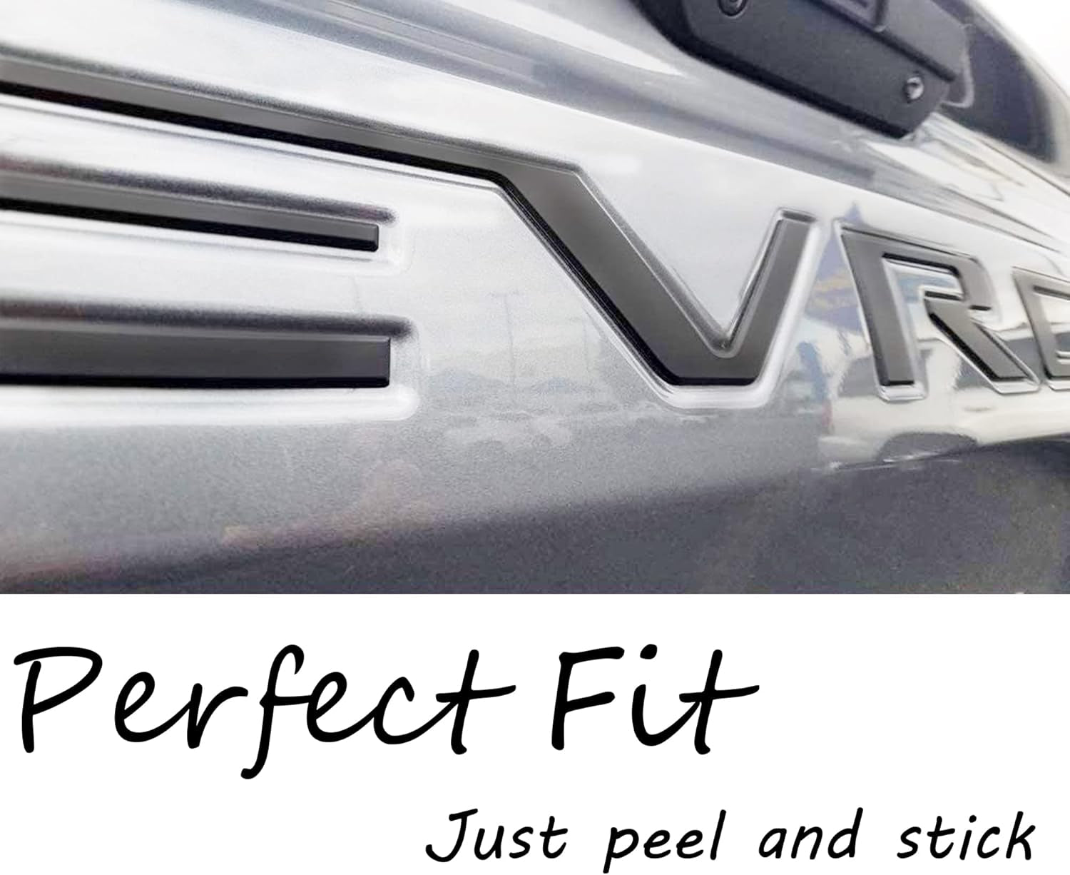 Tailgate Insert Letters Compatible with 2019 2020 2021 2022 2023 2024 Chevy Silverado 3D Emblems Badge with Strong 3-M Adhesive Matte Black Xflh