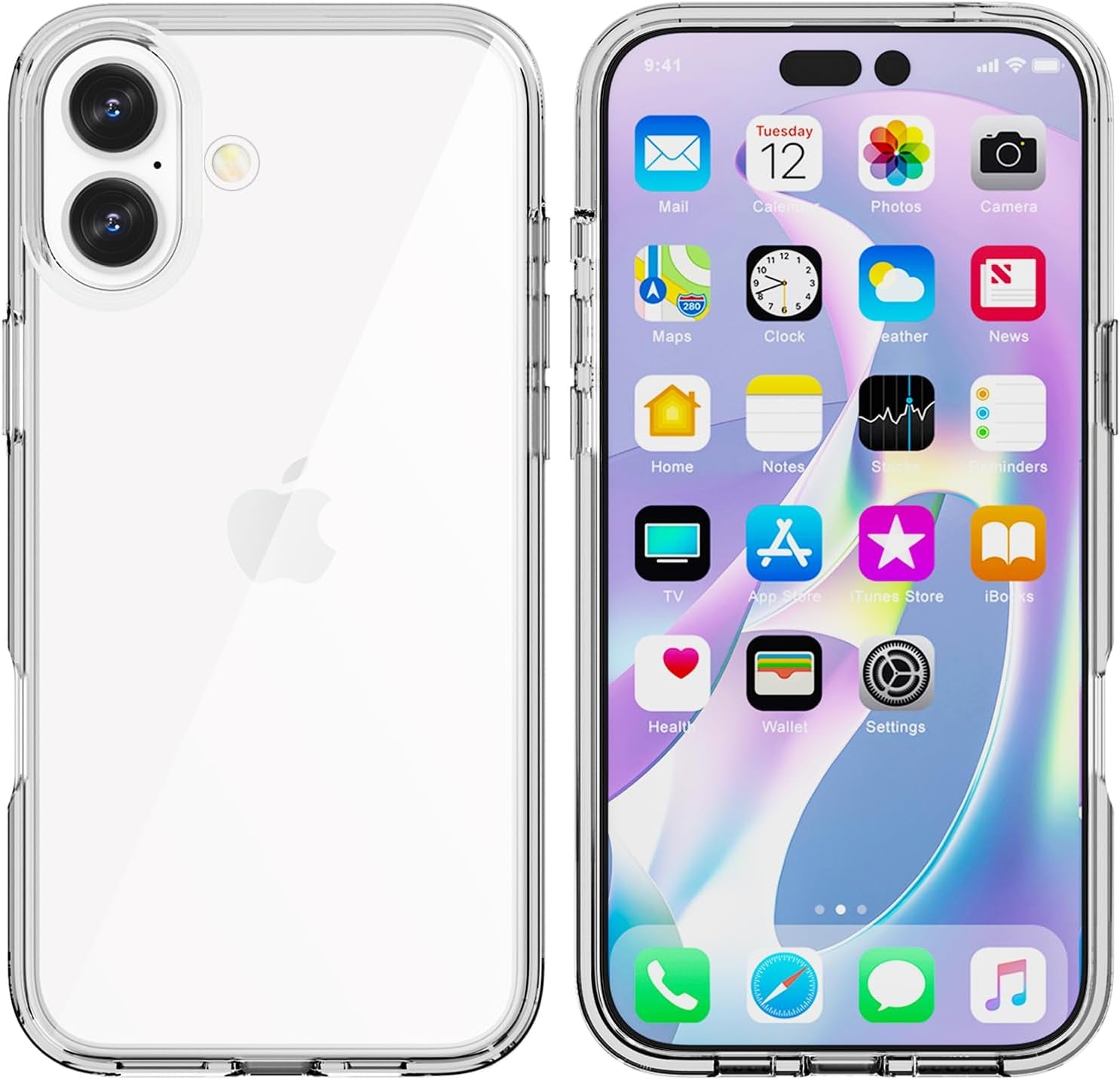 Phone Case Compatible with Iphone 16E 2025, Clear Case Shockproof Protective Bumper Slim Cover for 6.1 Inch