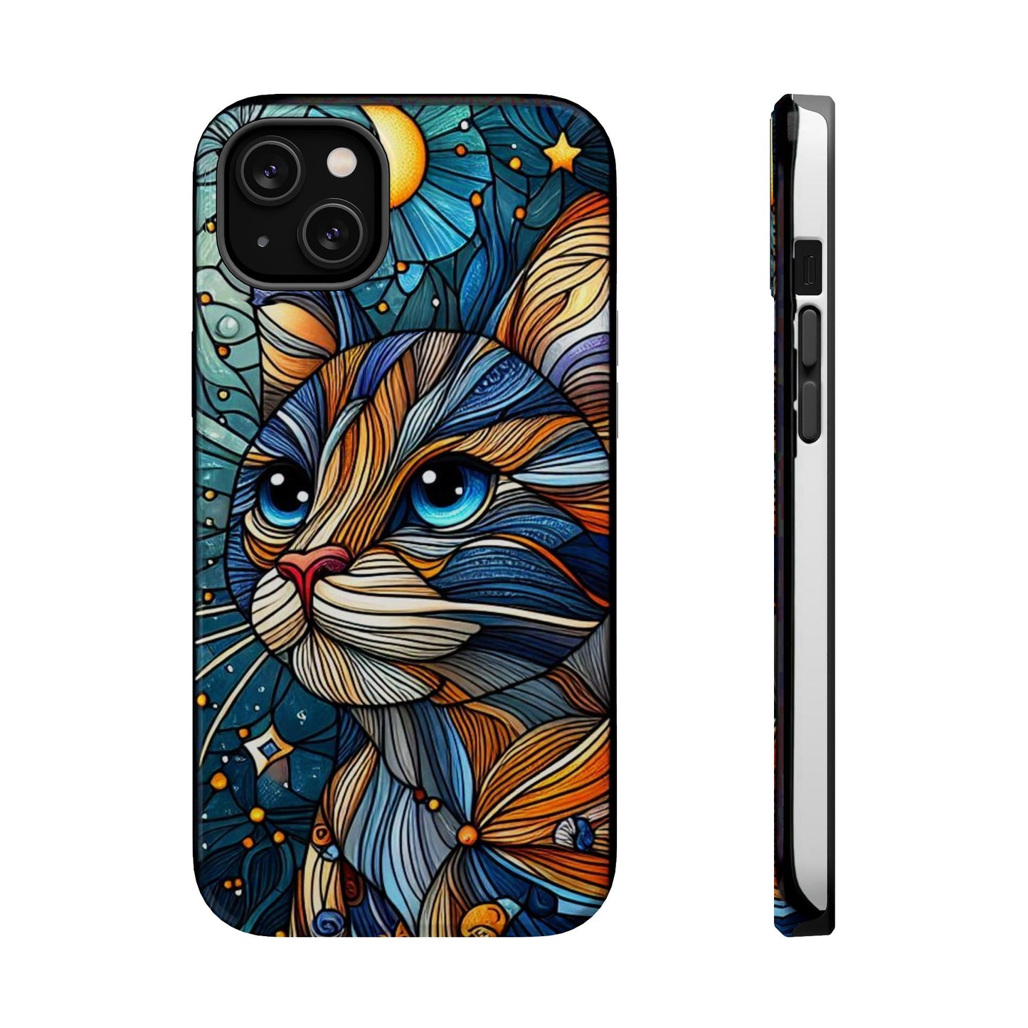Cat-Stained Glass Magnetic Tough Cases