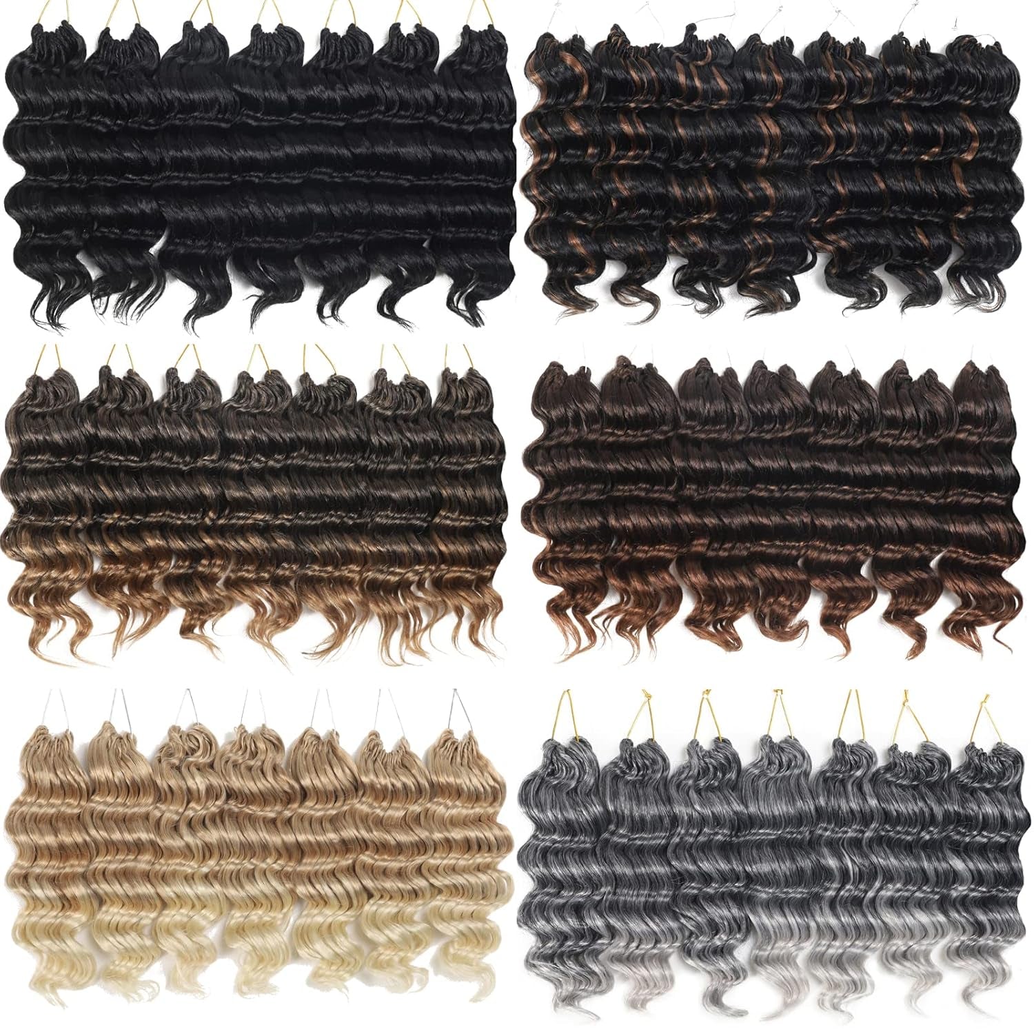 350# Ocean Wave Crochet Hair Pre Looped 9 Inch Ginger Curly Braiding Ocean Wave Hair 7 Packs Copper Red Deep Wave Short Wavy Ocean Wave Crochet Braids Hair Extensions for Women(9Inch (Pack of 7), 350)