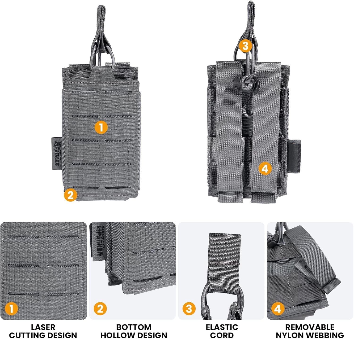Tactical Mag Pouch Open-Top Single/Double/Triple Molle Magazine Pouch for Magazines M4 M16 AR-15 5.56