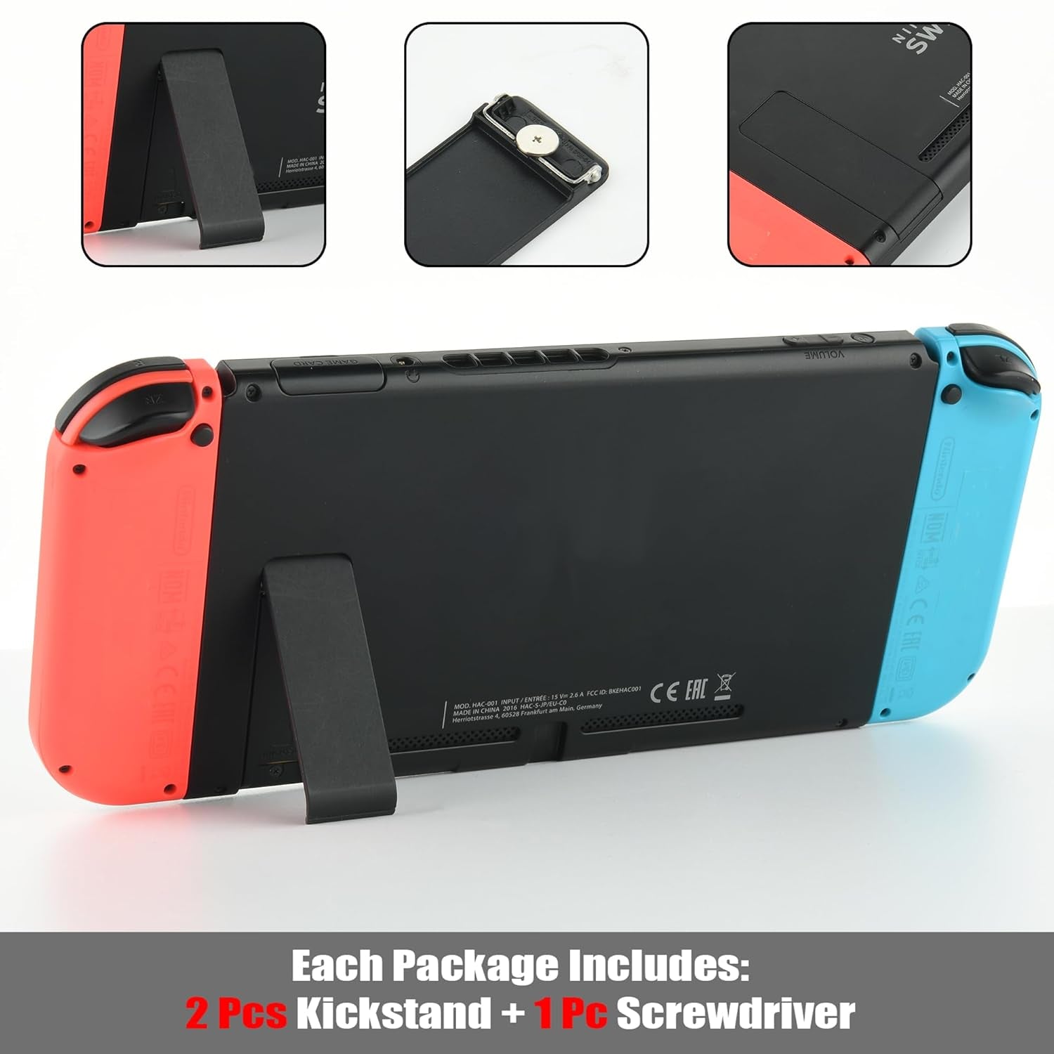 2 Pcs Replacement Kickstand Stand Back Shell Holder Back Bracket Compatible with Nintendo Switch Console, with 1 Piece Screwdriver