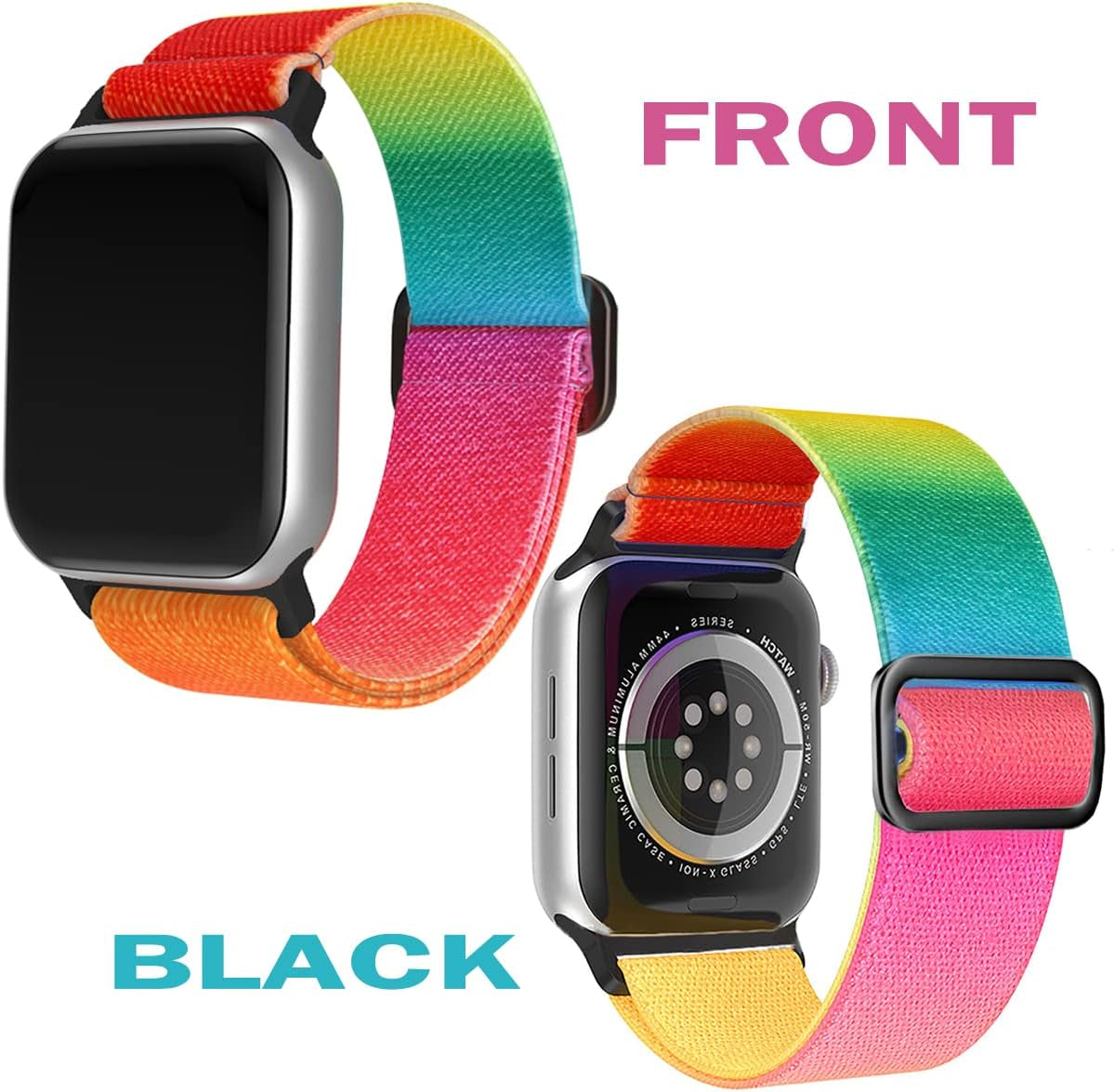 Compatible with Apple Watch Band 38Mm 40Mm 41Mm 42Mm 44Mm 45Mm 49Mm Iwatch Band Series Ultra SE 8 7 6 5 4 3, Soft Sport Band and Stretchy Solo Loop Straps Set for Mens Women