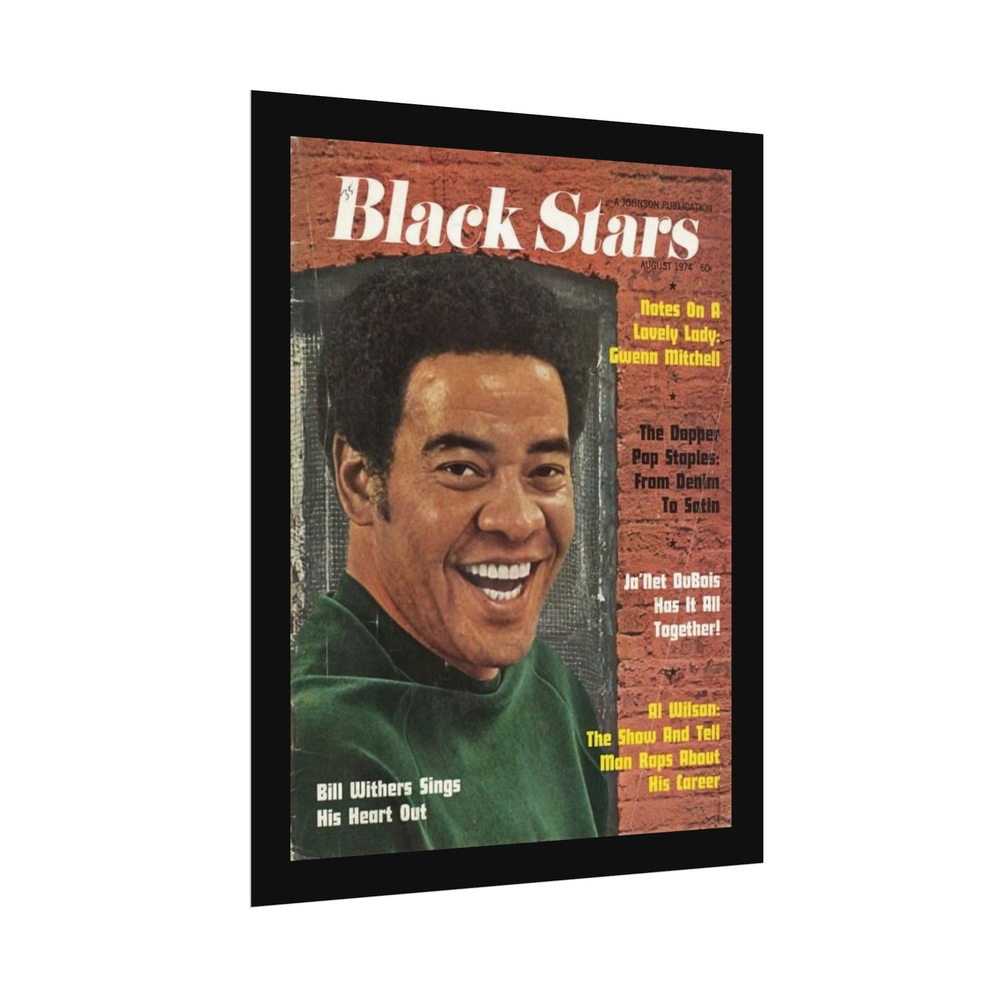 Vintage Music Rolled Posters - Bill Withers, August 1974 Design