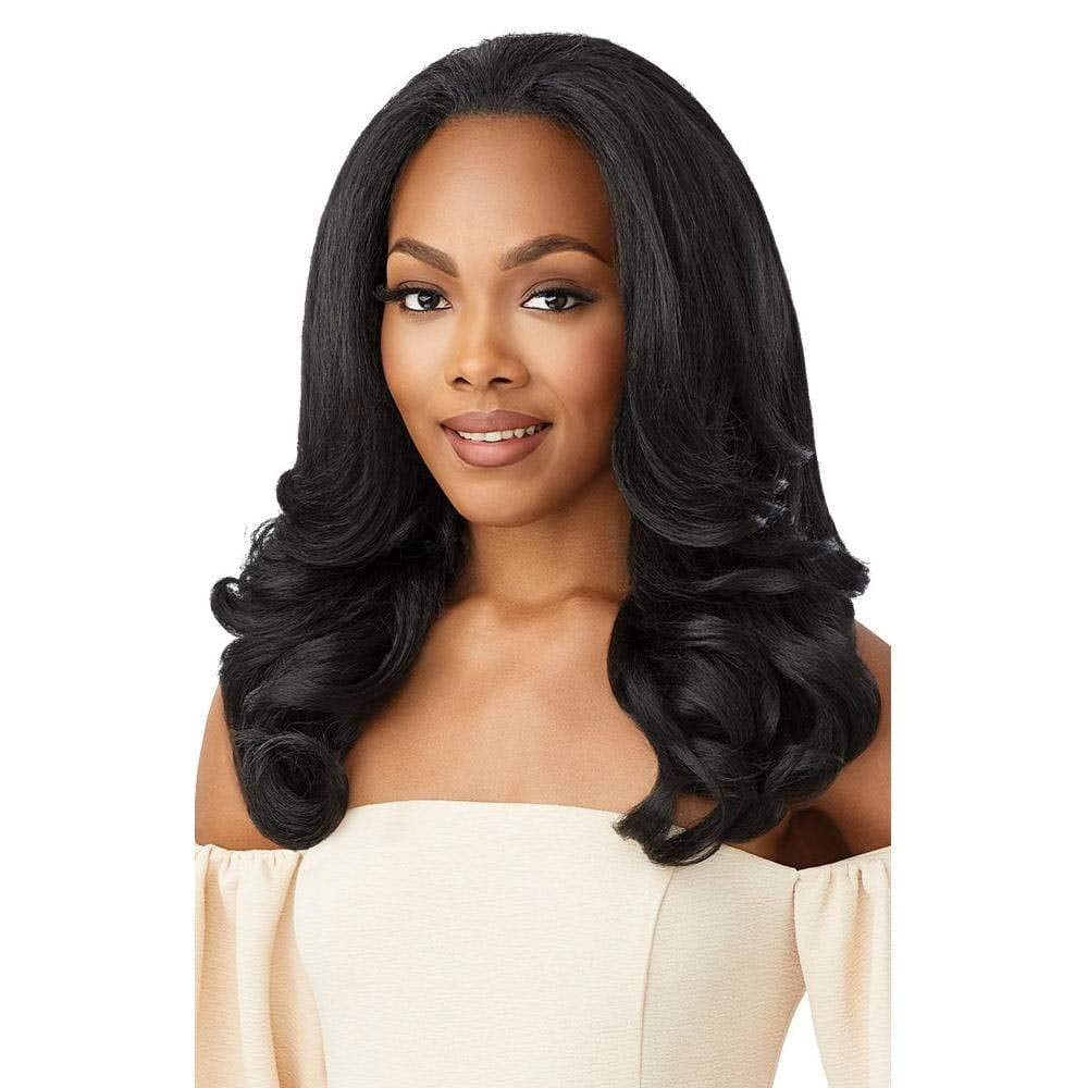 Quick Weave Self Styled in 60 Seconds Neesha Soft & Natural New Half Wig Cap Laysflat Requires Less Leave Out NEESHA H301 (1B)