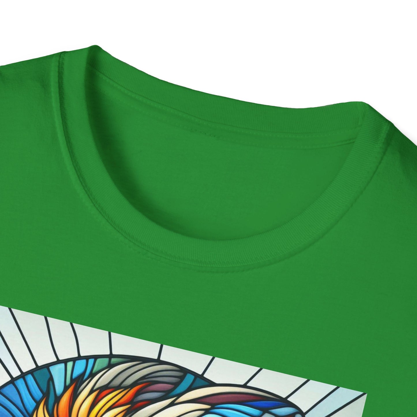 Lionhead Rabbit Animal Stained Glass Design Unisex Softstyle T-Shirt