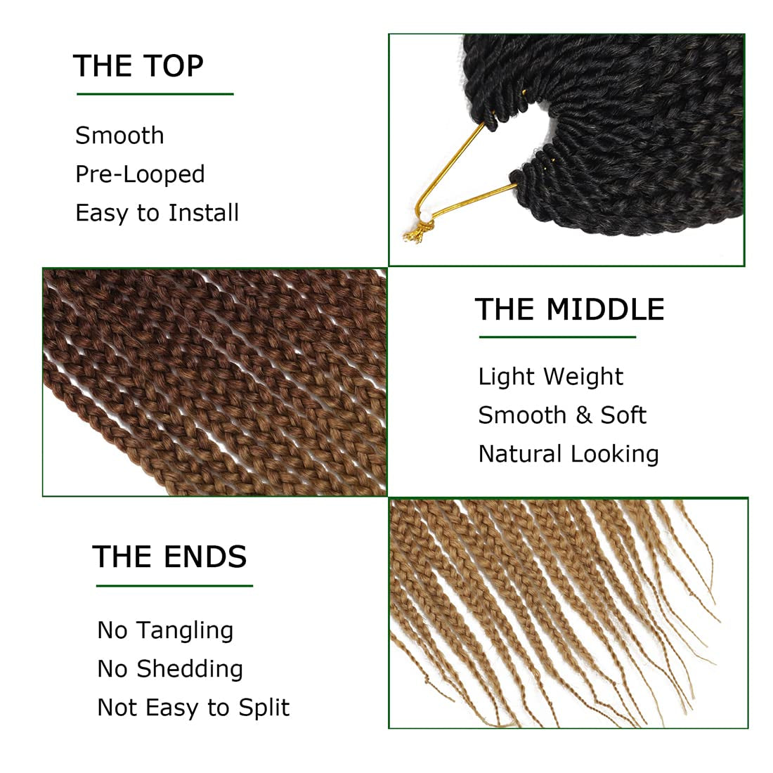 Crochet Box Braids Hair Pre Looped Goddess Box Braids Crochet Braiding Hair 7 Packs Crochet Box Braids 3X Box Braids Crochet Hair (14 Inch, 1B/30/27)