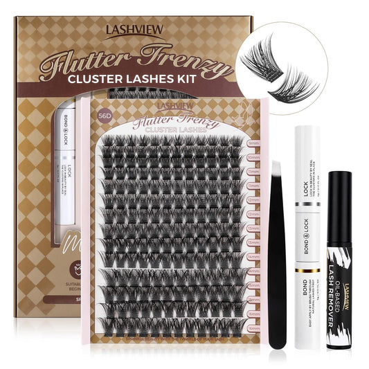 56D Diy Lash Extension Kit,Cluster Eyelash Extension Kit,Individual Lashes Kit,Cluster Lashes with Lash Bond and Seal,Lash Glue Remover and Lash Applicator