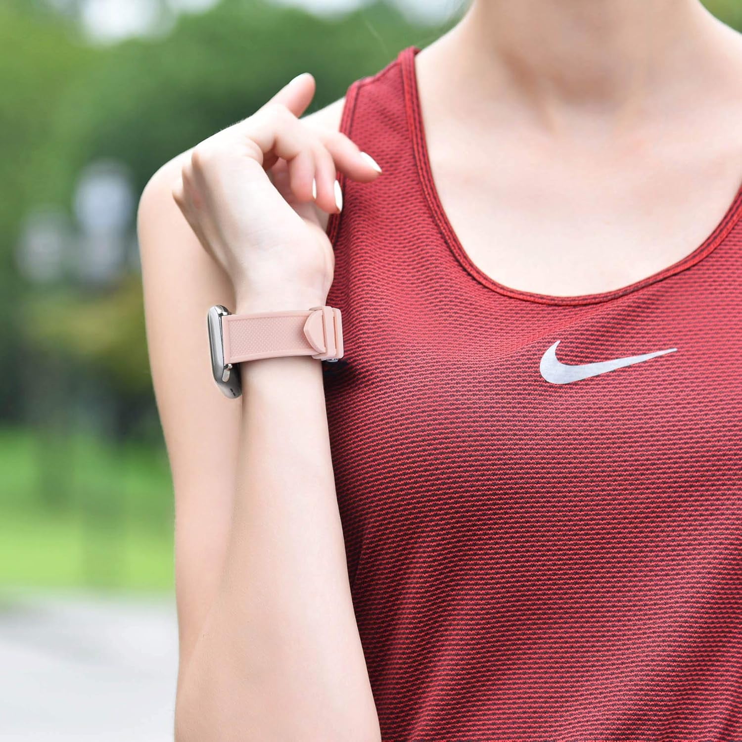 Compatible Sport Bands for Apple Watch Series 10 42Mm, 9/8/7 41Mm, SE2/SE/6/5/4 40Mm, 3/2/1 38Mm,Silicone Rubber Iwatch Band for Women Men, Pale Pink