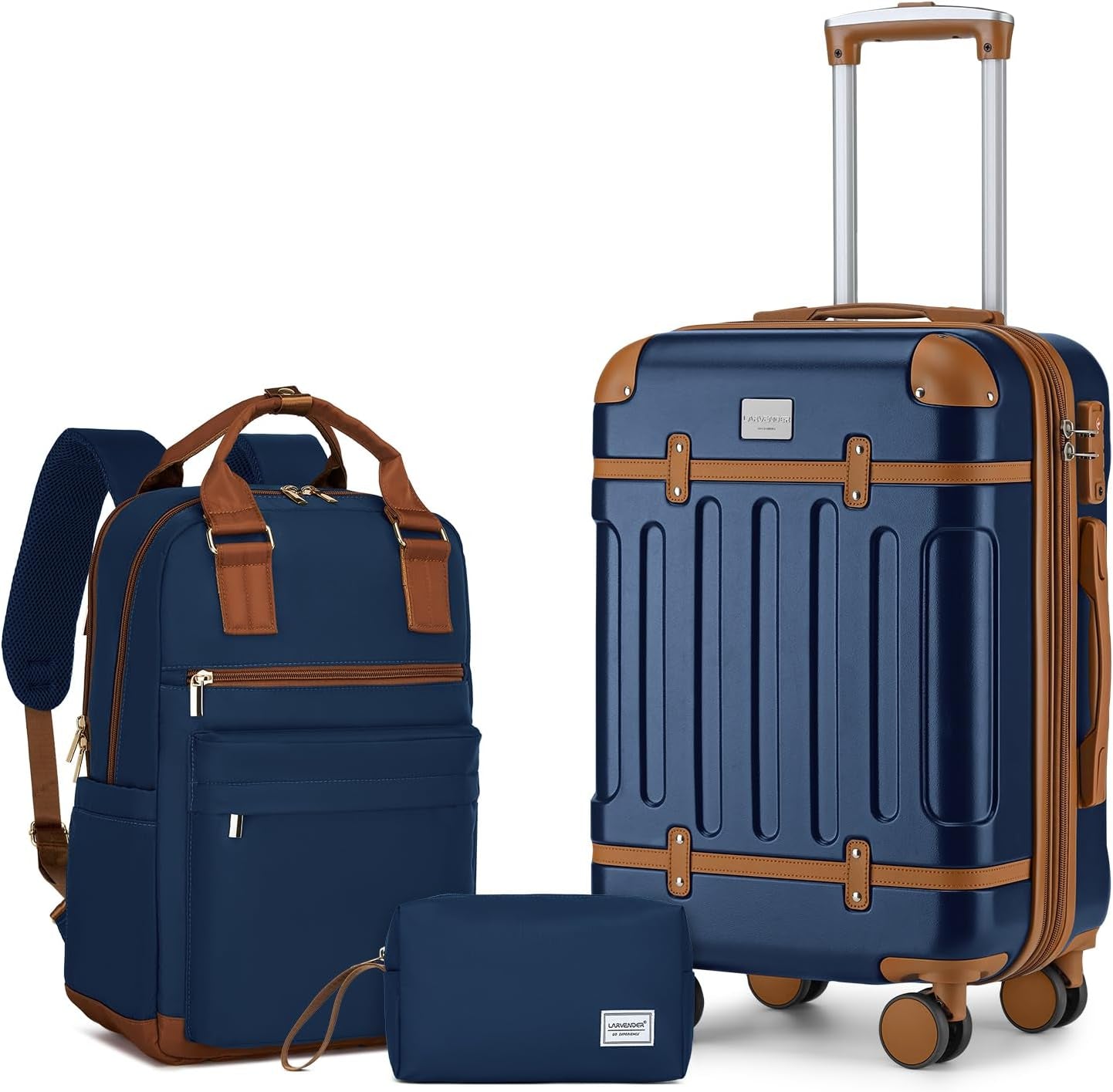 Luggage Sets 6 Piece Hardshell Expandable Suitcases with Spinner Wheels TSA Lock, Lightweight ABS Travel Carry on Suitcase Set for Women, Black Brown