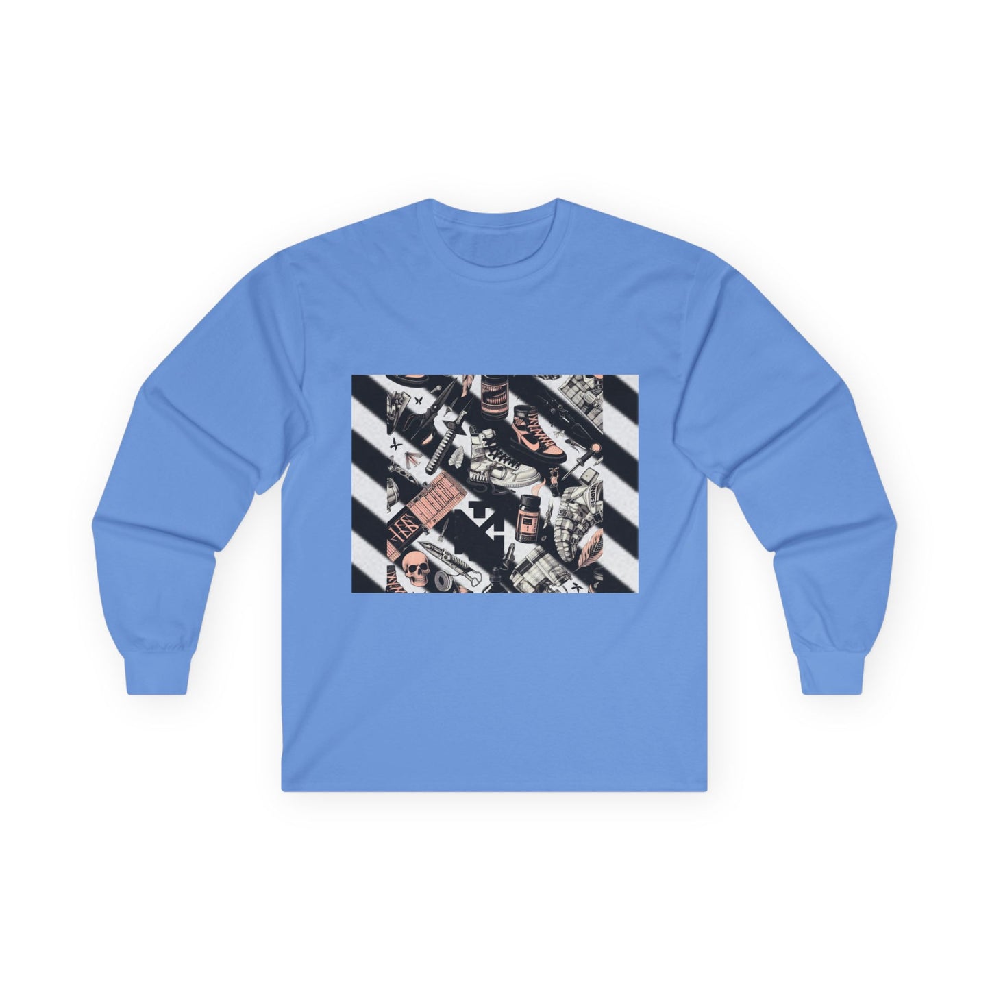 Vintage Off-White Inspired Graphic Long Sleeve Tee