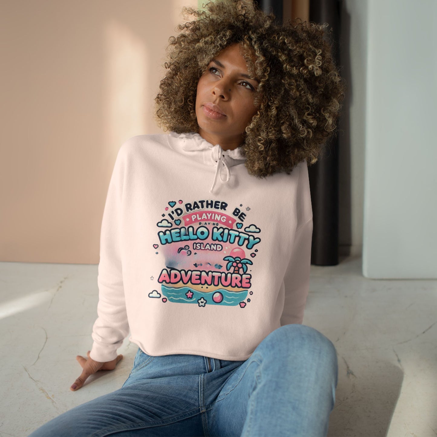I’d rather be playing Hello Kitty island adventure Crop Hoodie