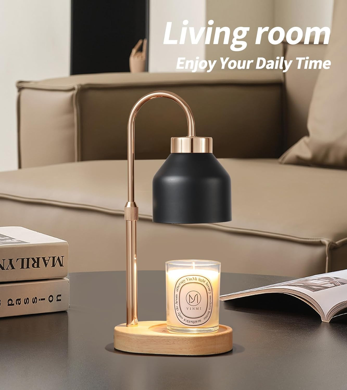 Candle Warmer Lamp,Timer,Dimmer,Adjustable Height Home Decor Electric Wax Melt Warmer with 2 Bulbs Gifts for Mom Womens Christmas Scented Jar Bedroom Living Room Decor