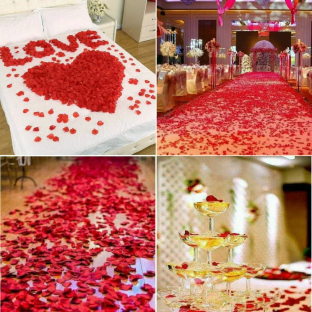 2200 PCS Dark-Red Silk Rose Petals for Valentine'S Day,Romantic Night,Wedding,Proposal Anniversary Flower Decorations