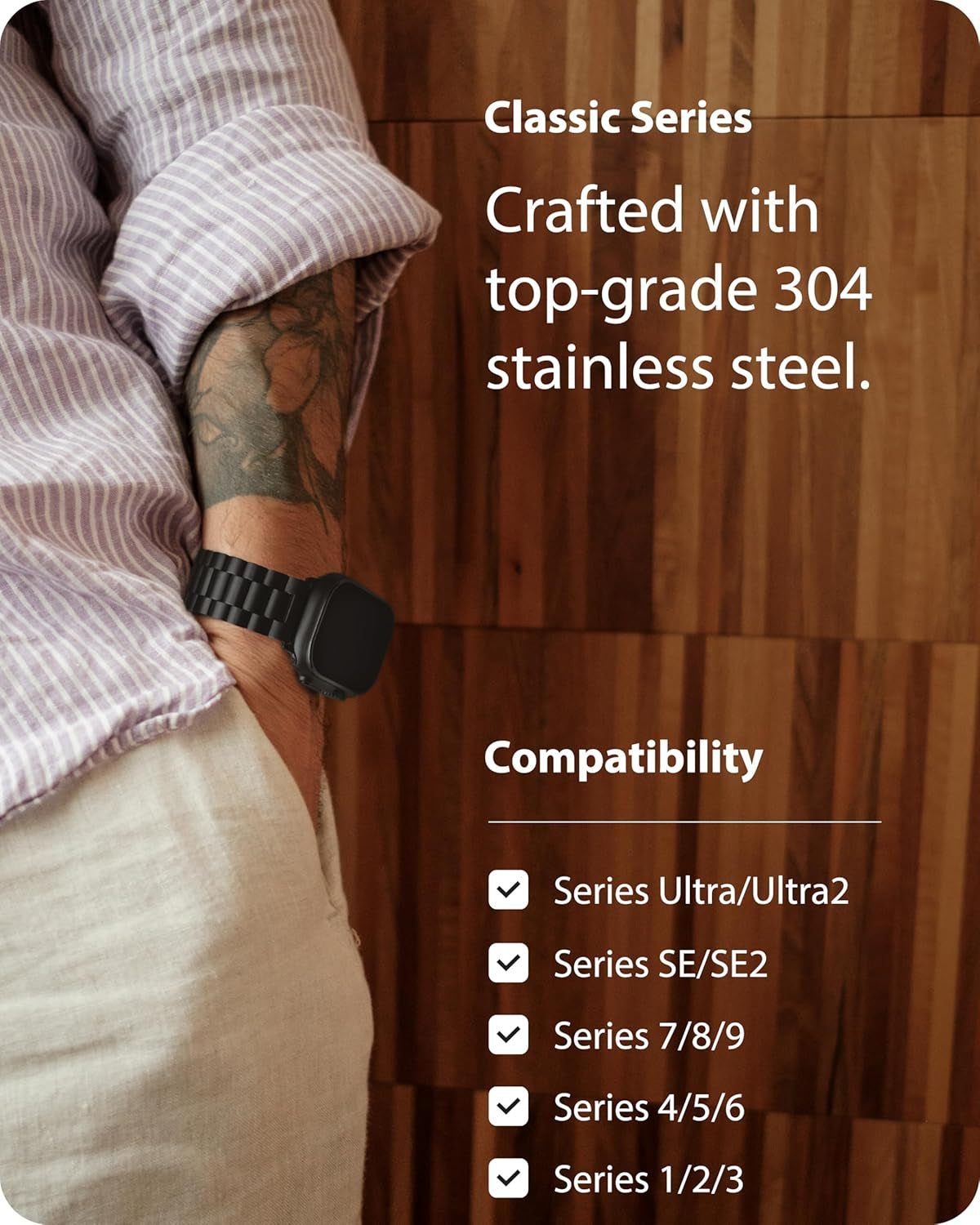 Compatible Apple Watch Bands 49Mm 45Mm 44Mm 42Mm 41Mm 40Mm 38Mm, Stainless Steel Iwatch Band with Case for Apple Watch Ultra2 Ultra Series 9 8 7 6 5 4 3 2 1 SE SE2, 42Mm 44Mm 45Mm Black