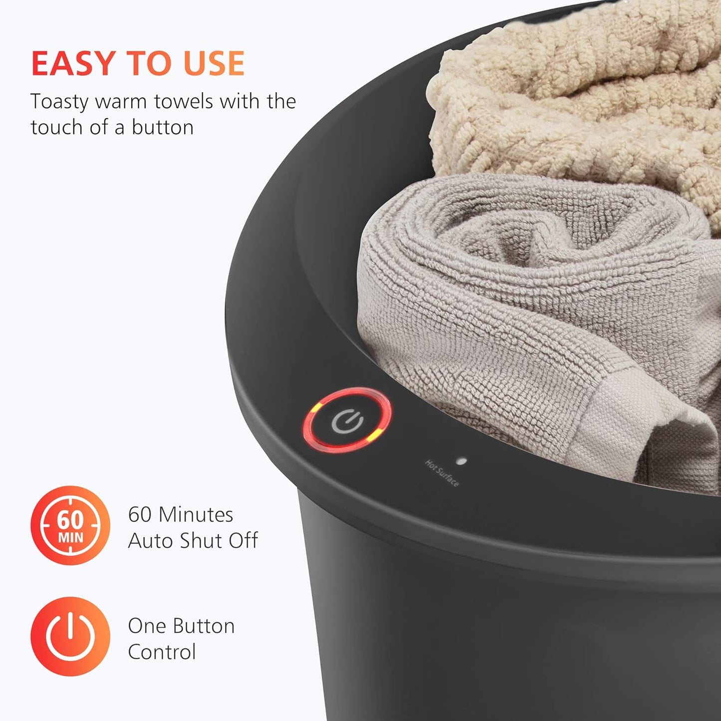 Hot Towel Warmers for Bathroom, Gifts for Dad,Him,Her, Large Towel Warmer, Heat Towels in 10 Minutes, Blanket Warmers for Home, Auto Shut Off, Bathrobes, Baby Blanket(Black)