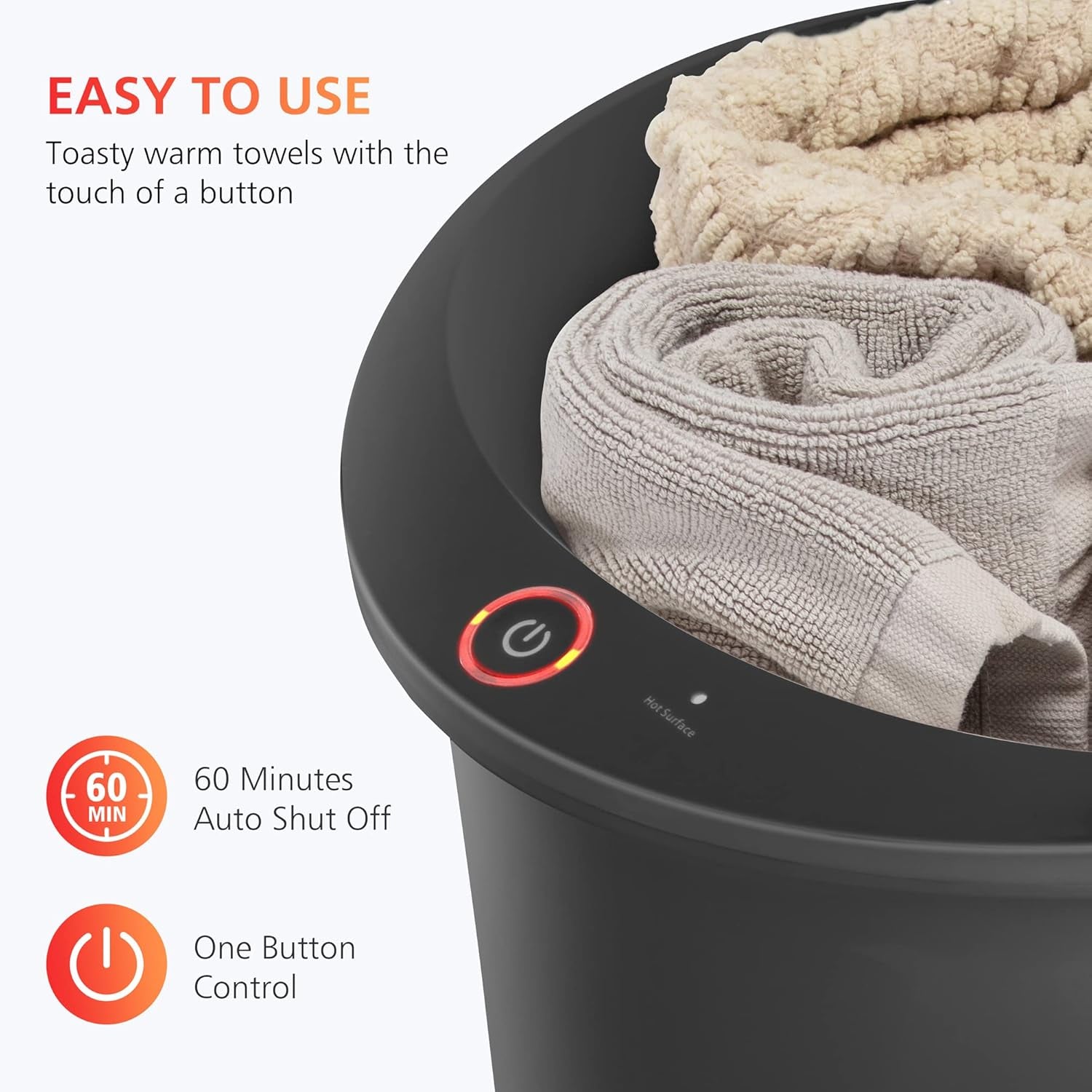 Hot Towel Warmers for Bathroom, Gifts for Dad,Him,Her, Large Towel Warmer, Heat Towels in 10 Minutes, Blanket Warmers for Home, Auto Shut Off, Bathrobes, Baby Blanket(Black)