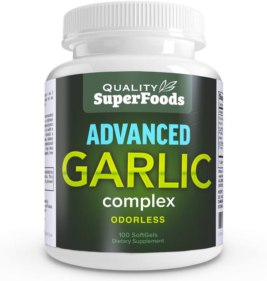 Advanced Garlic Complex -  (100Ct) Maximum Strength Complex Contains a Blend of Odorless Garlic (Allium Sativum), Parsley (Petroselinum Crispum), and Chlorophyll. TLBH