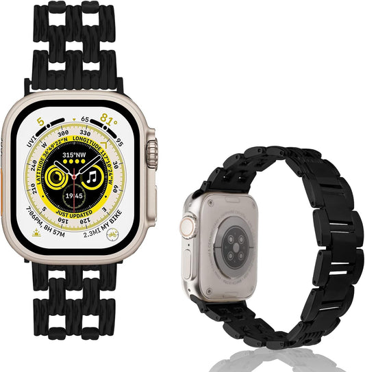 Stainless Steel Watch Band Compatible with Apple Watch Ultra 49/45/44/42Mm 41/40/38Mm, No Tools Needed Metal Strap Adjustable Band for Iwatch Series 8/7/6/5/4/3/2/1/Se/Ultra Women and Men