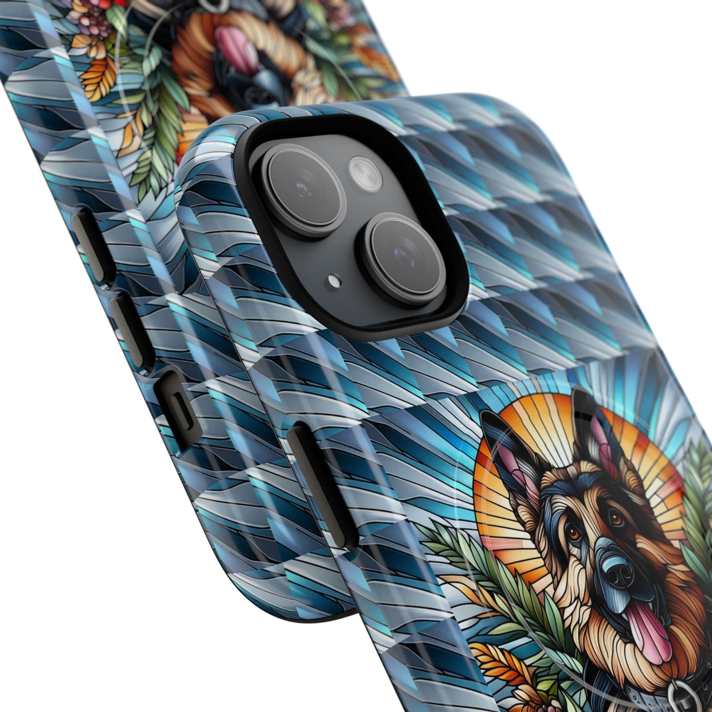 German Shepherd Stained Glass Tough Magnetic Cases