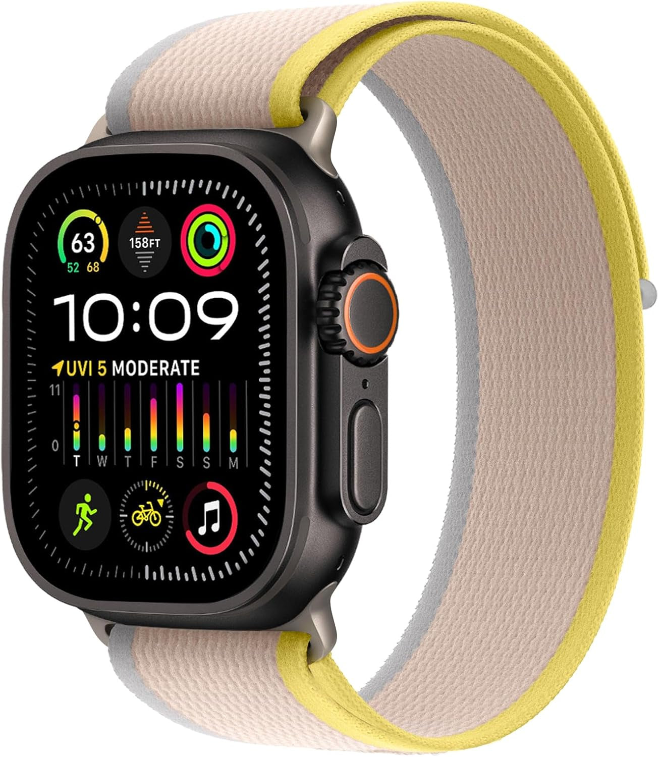 Trail Loop Nylon Band - Compatible with Apple Watch Ultra 2 Band/Ultra Band 49Mm 45Mm 44Mm Men Women, Braided Elastic Weave Sport Strap for Iwatch Ultra 2, Iwatch Ultra Series 10 46Mm SE/9/8/7/6/5/4