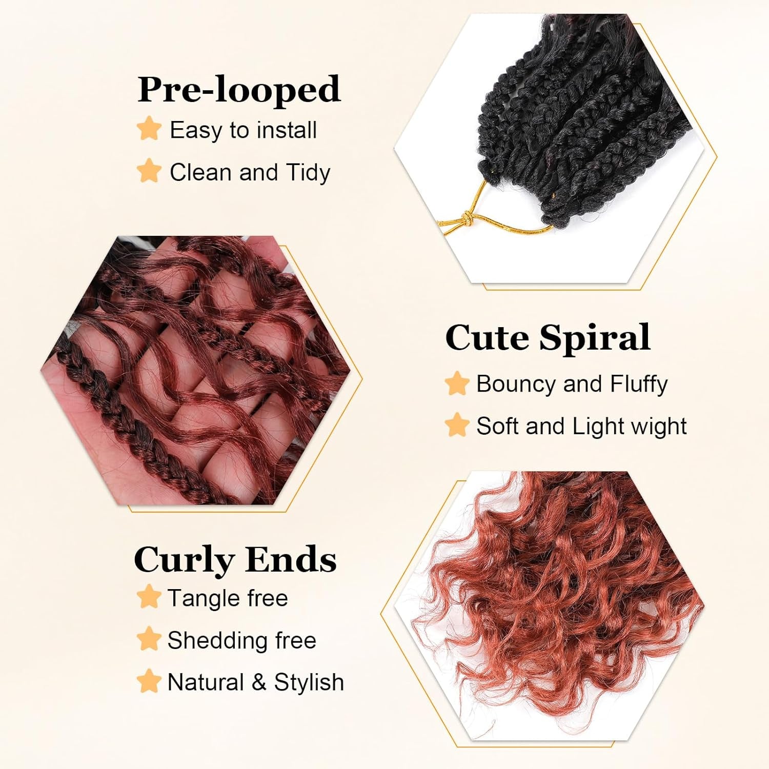 Goddess Box Braids Crochet Hair 10 Inch Boho Crochet Box Braids with Curly Ends, 9 Packs Bohomian Box Braids Crochet Hair for Black Women Pre Looped Box Braids Crochet Hair (10Inch,1B/530/350)