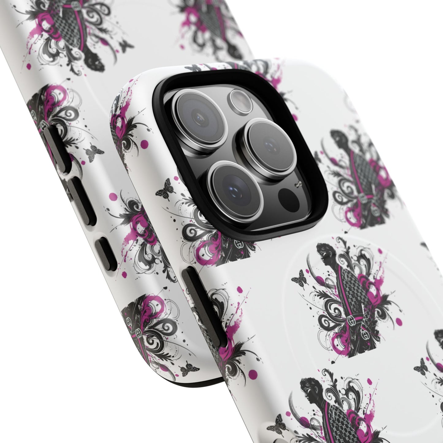 Stylish Tough Magnetic Phone Case with Vibrant Floral Design