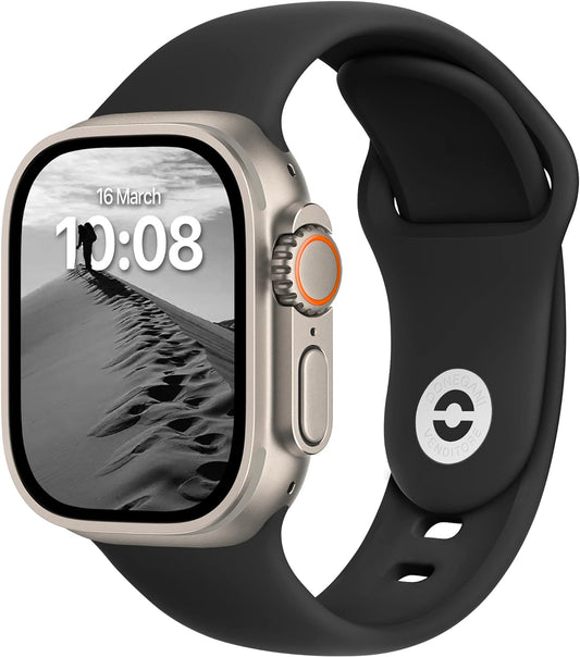 SB Sport Band Compatible with Apple Watch Bands Women Ultra Se 49Mm 45Mm 44Mm 42Mm 41Mm 40Mm 38Mm Men Series 9 8 7 6 5 4 3 2 1 Iwatch Strap Silicone Black
