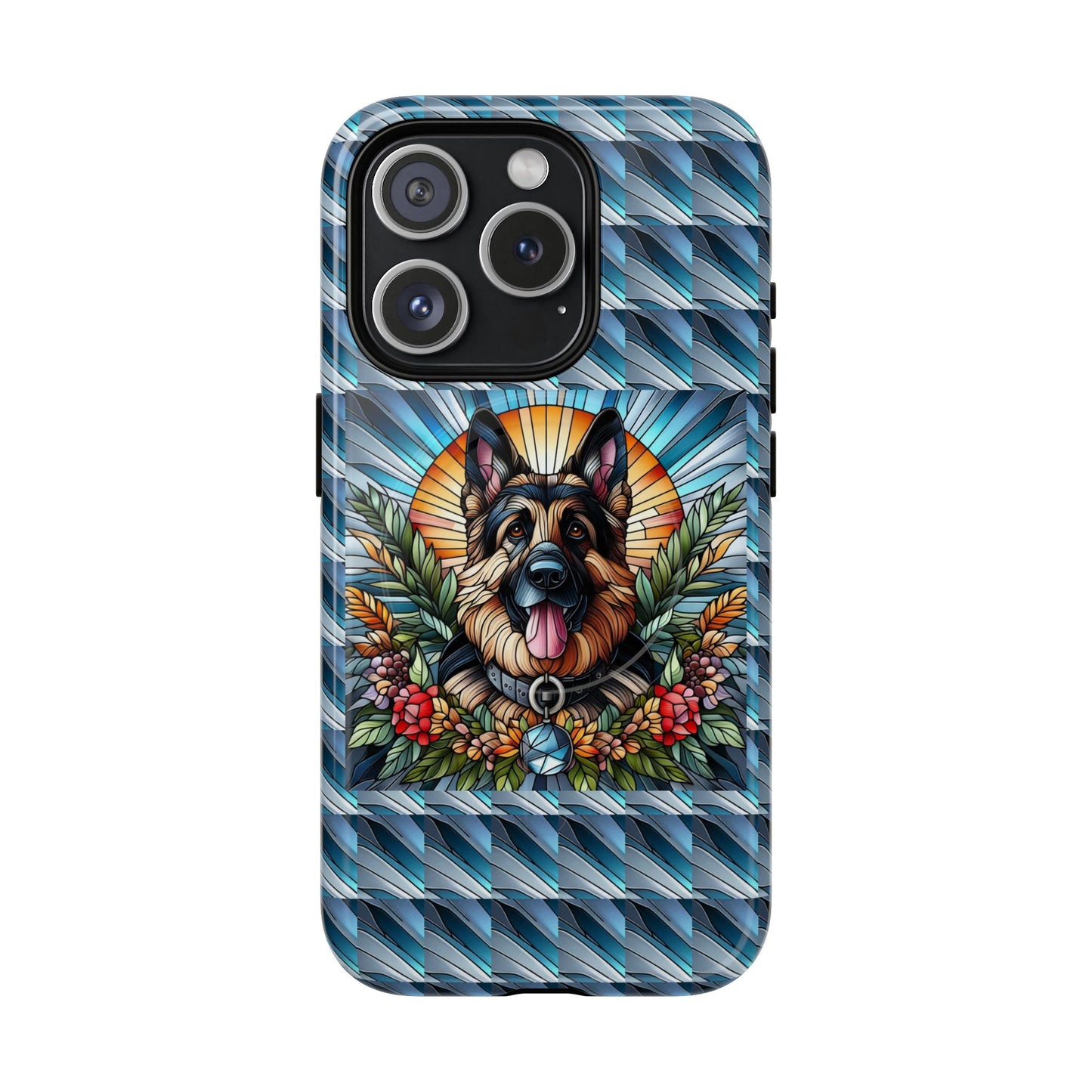 German Shepherd Stained Glass Tough Magnetic Cases
