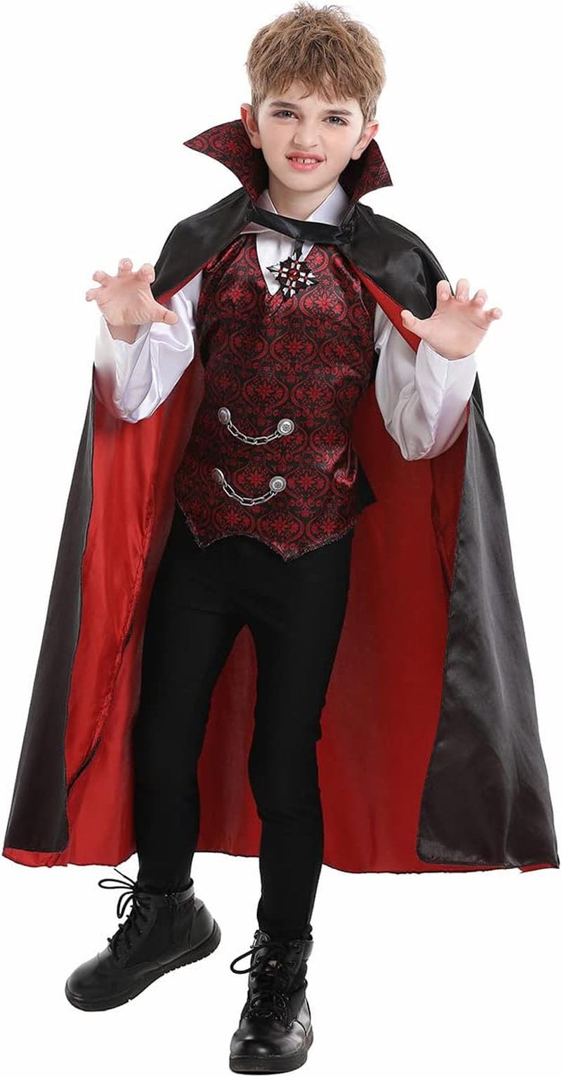Halloween Classic Vampire Costume Includes Cape and Shirt for Child