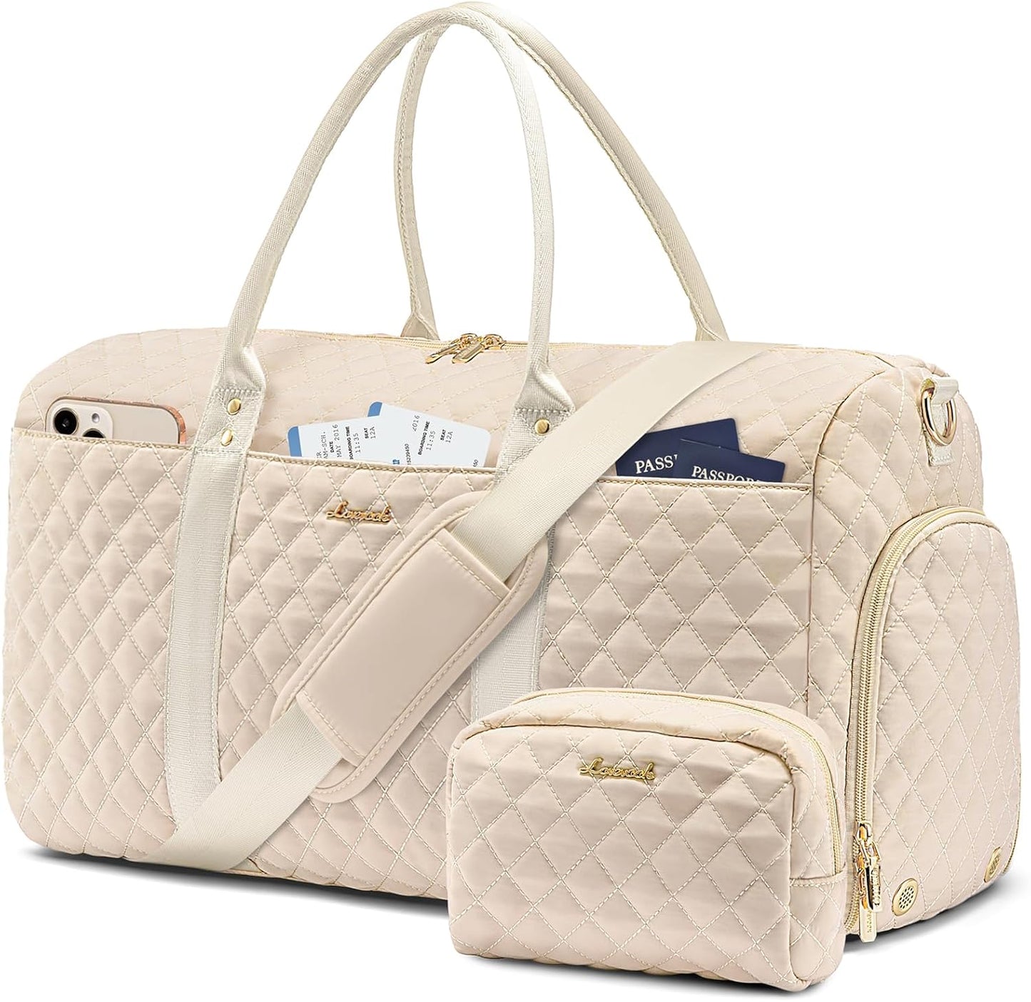 Travel Duffle Bag,Carry on Overnight Bag with Shoe Compartment,Weekender Bags for Women with Toiletry Bag,Gym Duffel Bag with Wet Pocket,Hospital Bags for Labor and Delivery