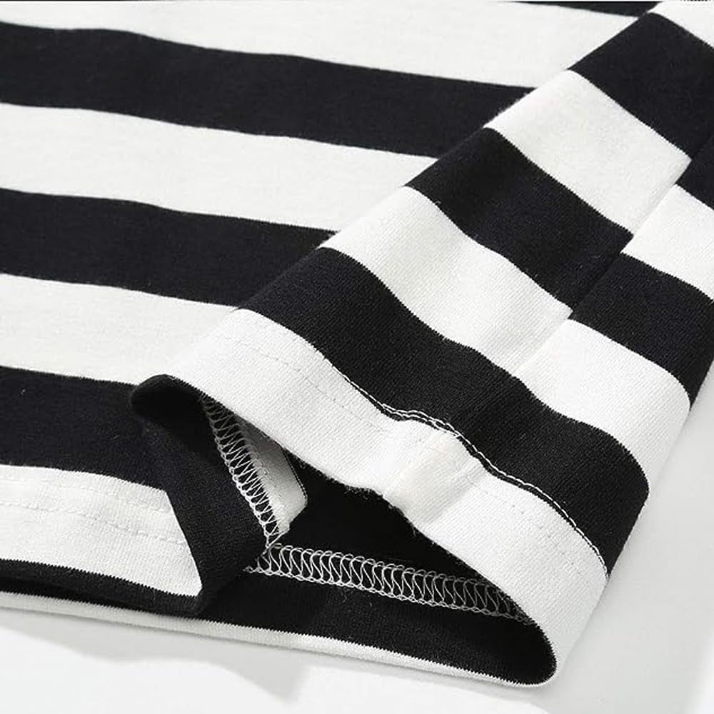 Kid'S Boys Pugsley Addams Shirt Black White Striped Mime T Shirt Halloween Costumes Bank Robber Novelty T-Shirts