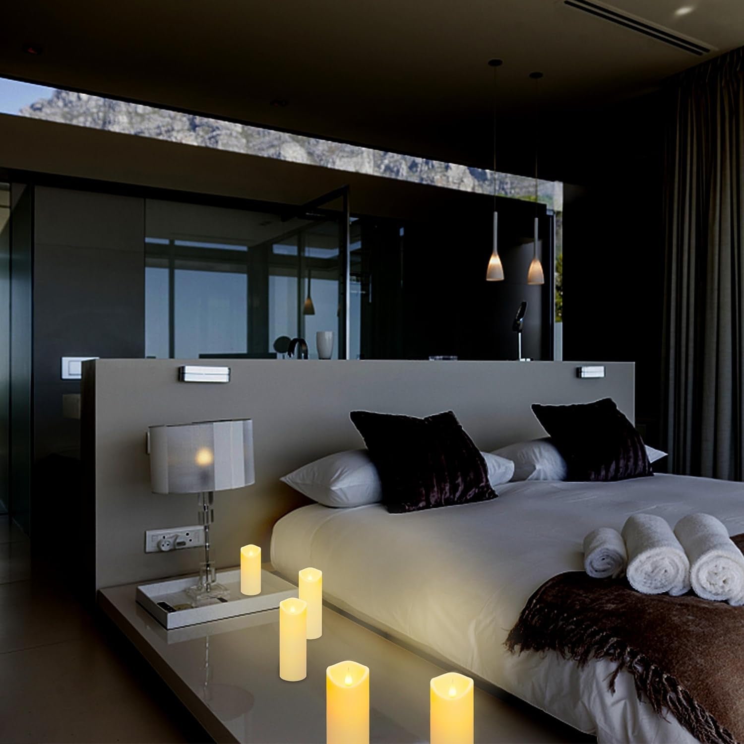 Flameless LED Candles with 10-Key Remote Timer, Indoor Battery Operated Electric Candles Heat Resistant for Home/Wedding/Holiday Exquisite Décor, Set of 2(D 2.2" X H 6")