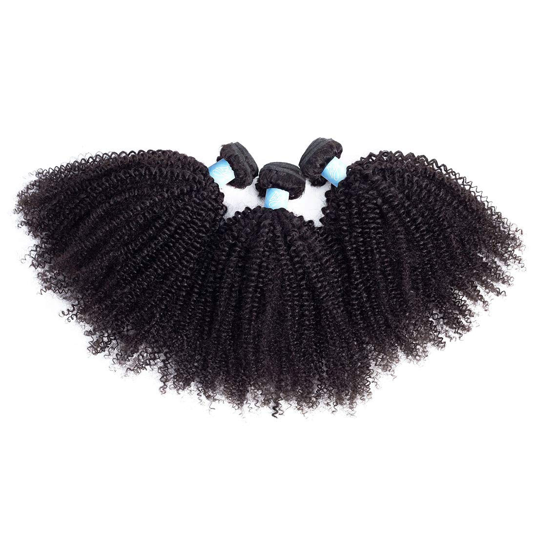 7A Mongolian Afro Kinky Curly Boho Human Braiding Hair 3 Bundles 18 20 22 Inch Unprocessed Hair Weave Weft Big Hair for African American Women Natural Color