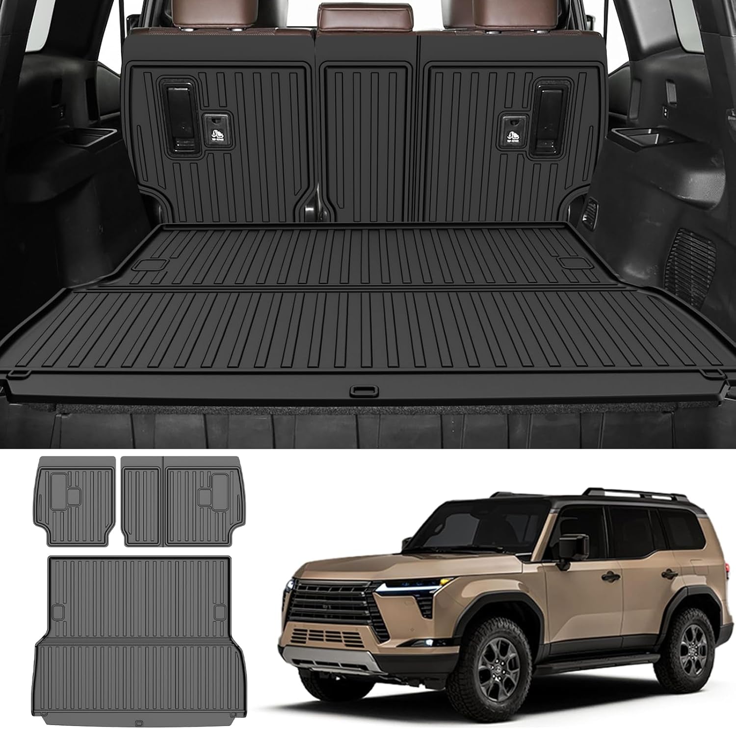 2025 Q7 Floor Mats: All Weather Floor Mats Custom Fit for 2017-2025 Audi Q7/Q8 1St and 2Nd Row All Weather TPE Floor Liner